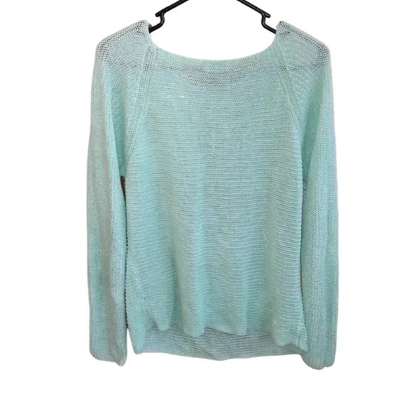 Eileen Fisher Mint Green Linen Sweater Size Large - Picture 2 of 5